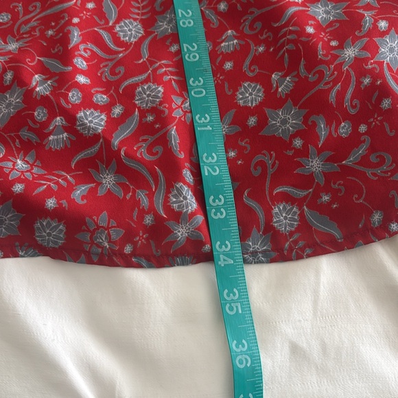 Evereve Allison Joy Medium Red Floral Berklee Wrap Dress 3/4 Puff Sleeve - Picture 13 of 13